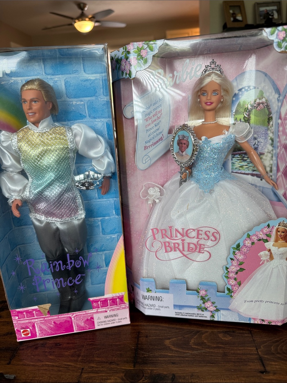 Mattels Barbie Princess Bride & Ken Rainbow Prince Dolls Figurines Collectibles